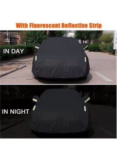Hihonor Car Cover Waterproof All Weather,7 Layers Heavy Duty Outdoor Full Car Cover, Windproof Snowproof Rain Hail Sun UV Protection Full Outdoor Indoor Exterior Car Covers, Black  - Image 4