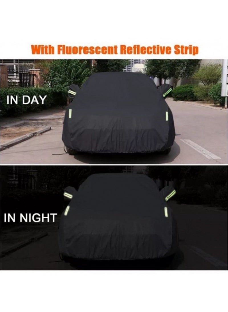 Hihonor - Car Cover Waterproof All Weather,7 Layers Heavy Duty Outdoor Full Car Cover, Windproof Snowproof Rain Hail Sun UV Protection Full Outdoor Indoor Exterior Car Covers, Black - Image 1