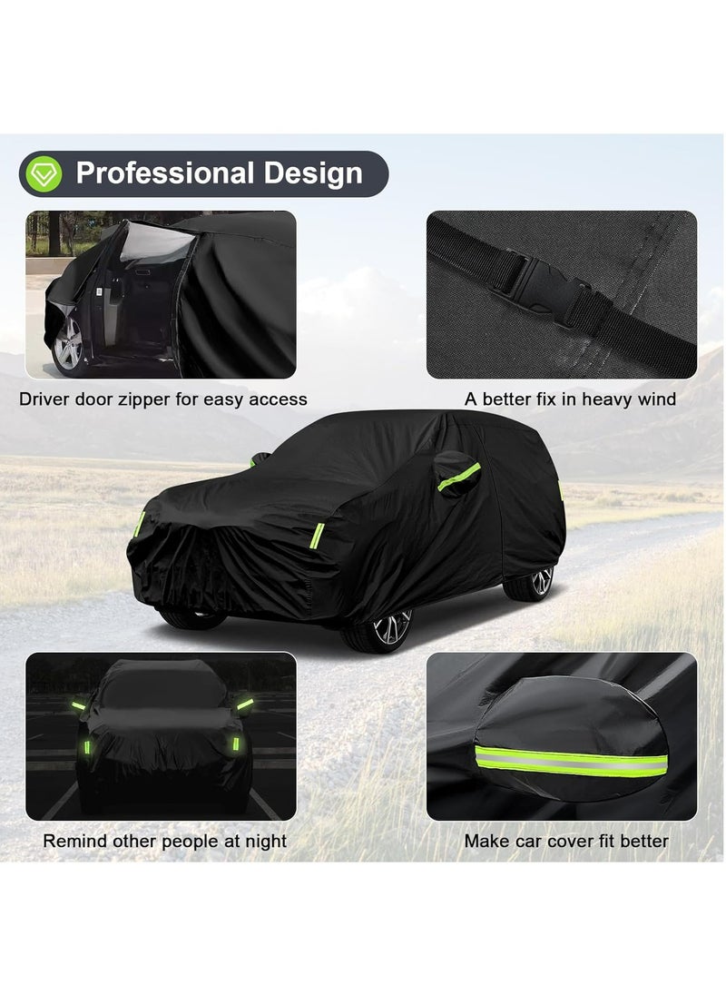 Hihonor - Car Cover Waterproof All Weather,7 Layers Heavy Duty Outdoor Full Car Cover, Windproof Snowproof Rain Hail Sun UV Protection Full Outdoor Indoor Exterior Car Covers, Black - Image 1