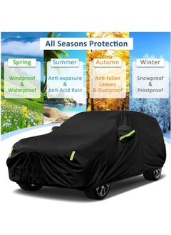 Hihonor Car Cover Waterproof All Weather,7 Layers Heavy Duty Outdoor Full Car Cover, Windproof Snowproof Rain Hail Sun UV Protection Full Outdoor Indoor Exterior Car Covers, Black  - Image 5