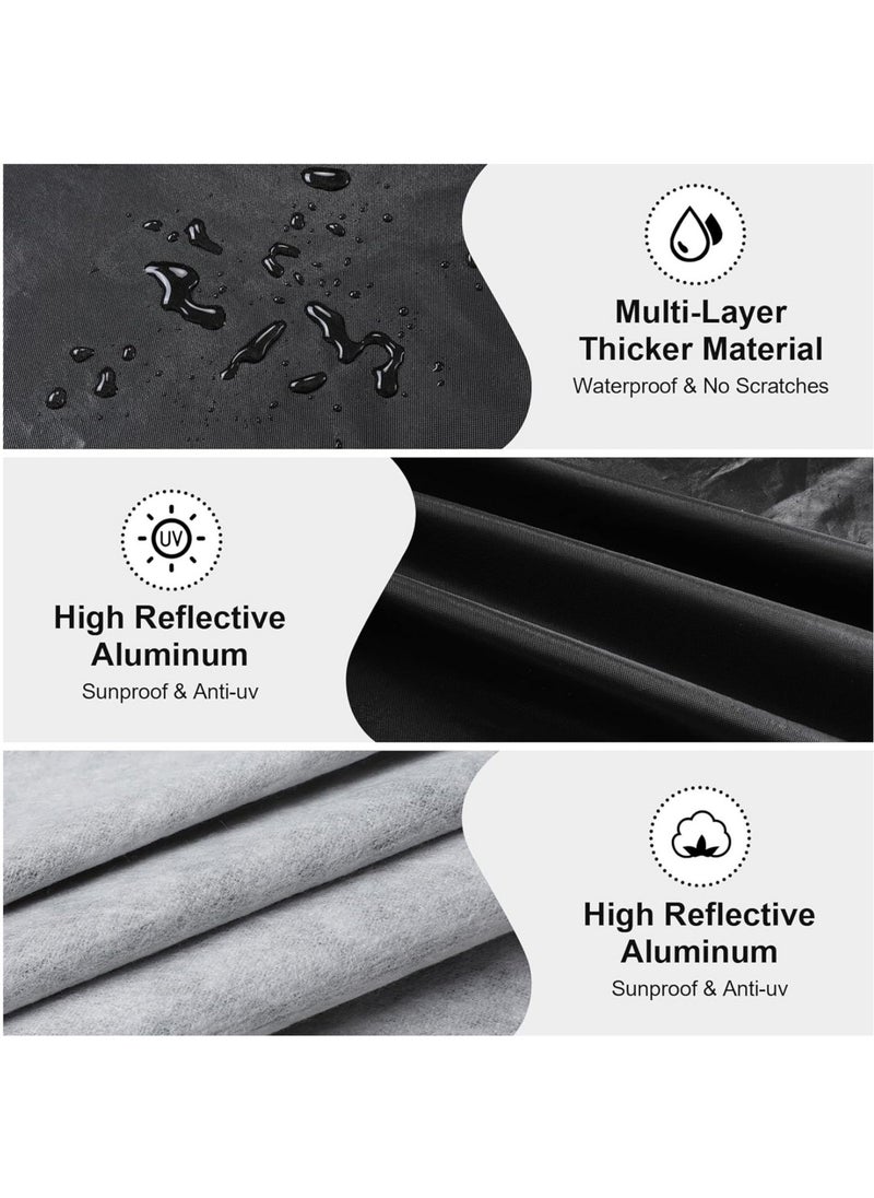 Hihonor - Car Cover Waterproof All Weather,7 Layers Heavy Duty Outdoor Full Car Cover, Windproof Snowproof Rain Hail Sun UV Protection Full Outdoor Indoor Exterior Car Covers, Black - Image 1