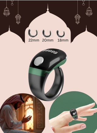 New Zikr Smart Ring OLED Display, IPX67 Waterproof Ring, Ring Counter, Adjustable Ring Size, 3 Compatible Sizes Included (18 /20 /22 ), Prayer Time Reminder with Reminder, Rosary Counter and Bluetooth Connection - pzsku/Z1CC286C2BA1903F1C5C9Z/45/1749171556/adef044a-6856-4c36-a7c9-55735dda9c56