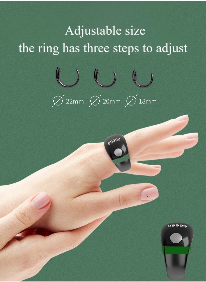 Generic - New Zikr Smart Ring OLED Display, IPX67 Waterproof Ring, Ring Counter, Adjustable Ring Size, 3 Compatible Sizes Included (18 /20 /22 ), Prayer Time Reminder with Reminder, Rosary Counter and Bluetooth Connection - Image 1