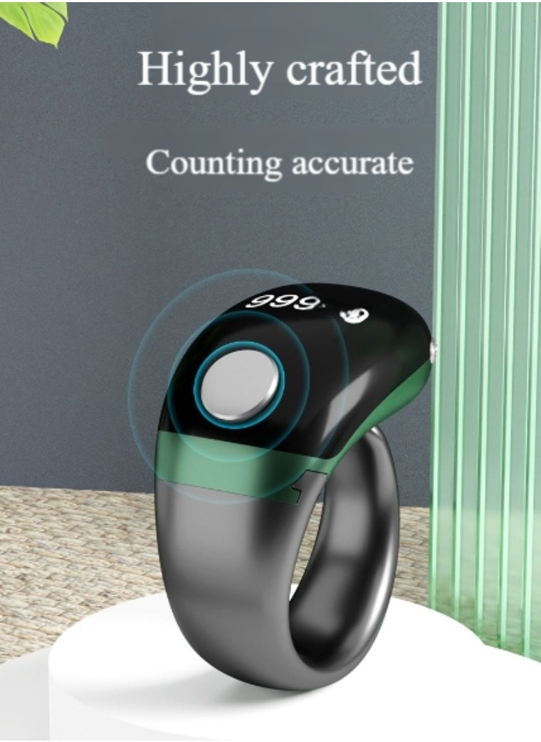 Generic - New Zikr Smart Ring OLED Display, IPX67 Waterproof Ring, Ring Counter, Adjustable Ring Size, 3 Compatible Sizes Included (18 /20 /22 ), Prayer Time Reminder with Reminder, Rosary Counter and Bluetooth Connection - Image 1
