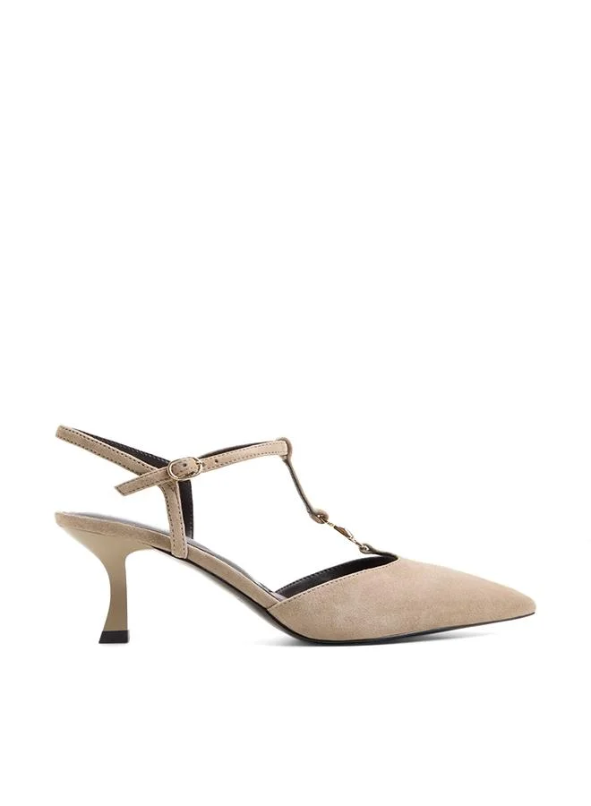 Starlynn Ladies Beige Heeled Shoes