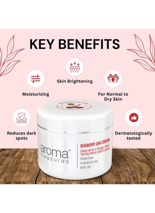 Aroma Treasures Bearberry Aha White Glow Face Cream For Women And Men | Day Cream For Daily Use | Natural White Glow Cream (50Gm)  - Image 4