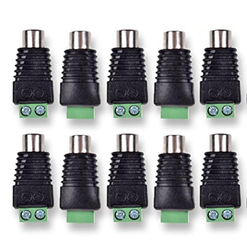HTTX RCA Female Plug to AV Screw Terminal Audio/Video Connector Adapter (10-Pack) - Image 1