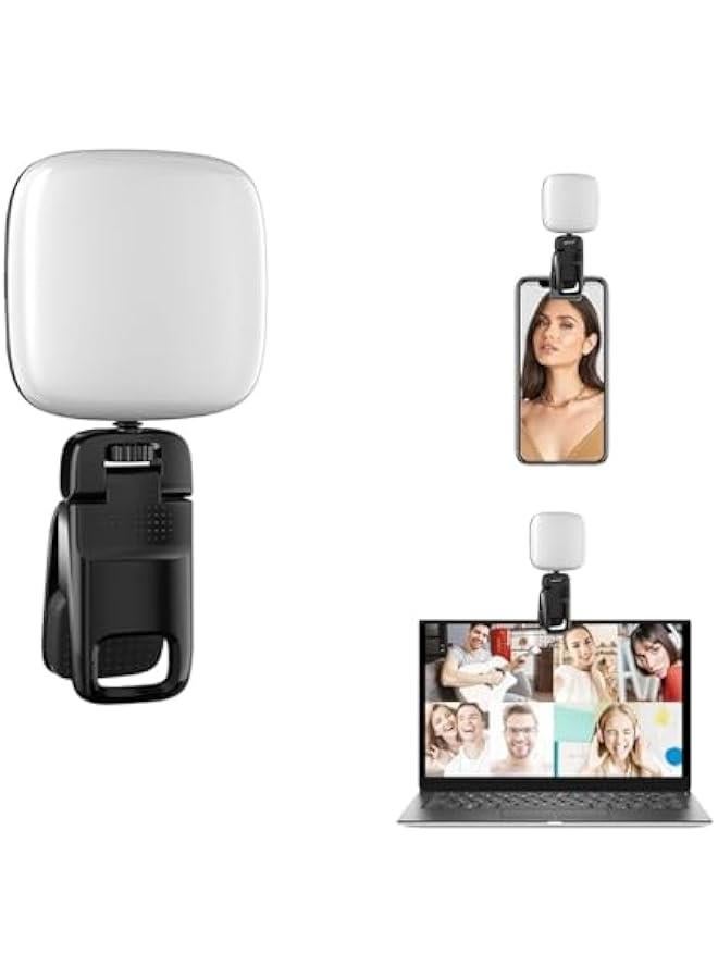 Selfie Light Ph Light with 3 Lighting Mode/10 Brightness Level 360° Rotatable Ph Ring Light with USB Port Portable Video Light for iPh iPad Laptop Makeup (Black) - Image 1