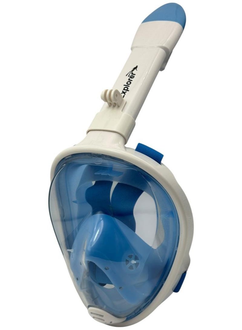 QSHOP 180 Degree Panoramic View Full Face Snorkel Mask Anti-fog and Anti-leak, Suitable for Adults and Kids to Enjoy a Safe and Clear Snorkeling Experience in the Sea or Pool  - Image 1