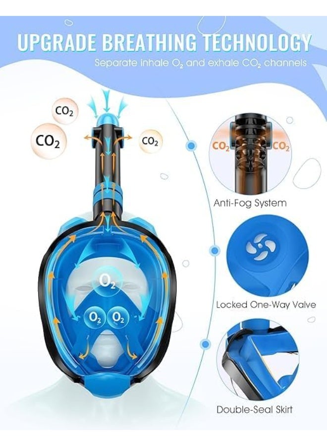 QSHOP 180 Degree Panoramic View Full Face Snorkel Mask Anti-fog and Anti-leak, Suitable for Adults and Kids to Enjoy a Safe and Clear Snorkeling Experience in the Sea or Pool  - Image 3