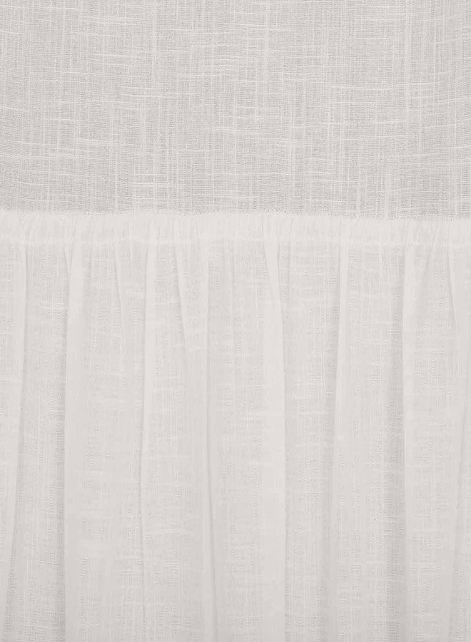 Piper Classics Elizabeth High Ruffle Shower Curtain, 72" x 72", Antique Soft White, Soft & Draping, Semi-Sheer, Vintage Farmhouse Style Bathroom Décor - Image 3