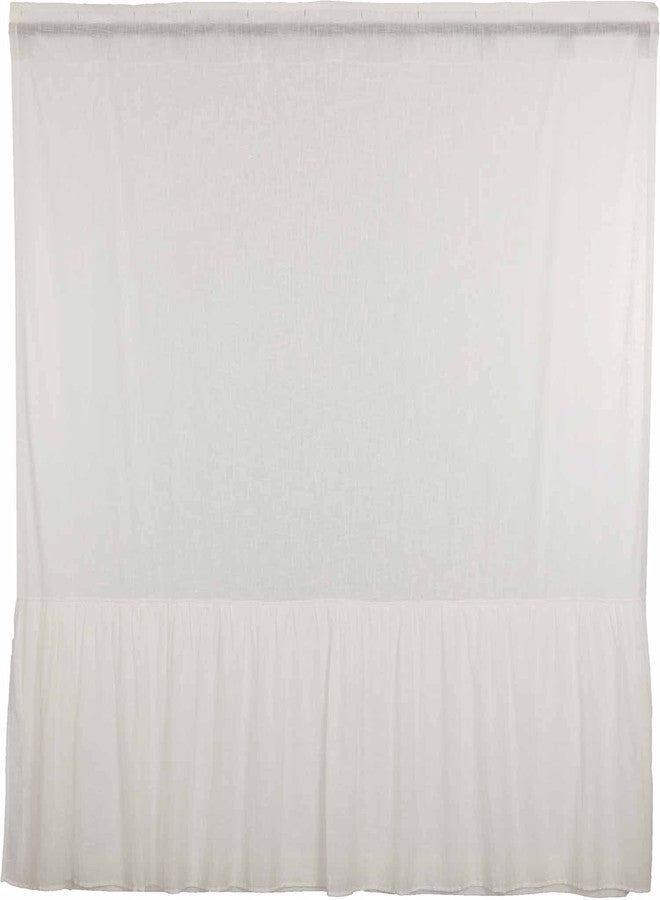 Piper Classics Elizabeth High Ruffle Shower Curtain, 72" x 72", Antique Soft White, Soft & Draping, Semi-Sheer, Vintage Farmhouse Style Bathroom Décor - Image 2