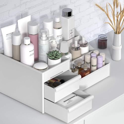 Rylan Cosmetic Organizer Box Drawers Storage Plastic Stationary Box | Make Up Organiser For Women | Kitchen Organizer | Wardrobe Organisers | Jewellery Organisers,White - Image 4