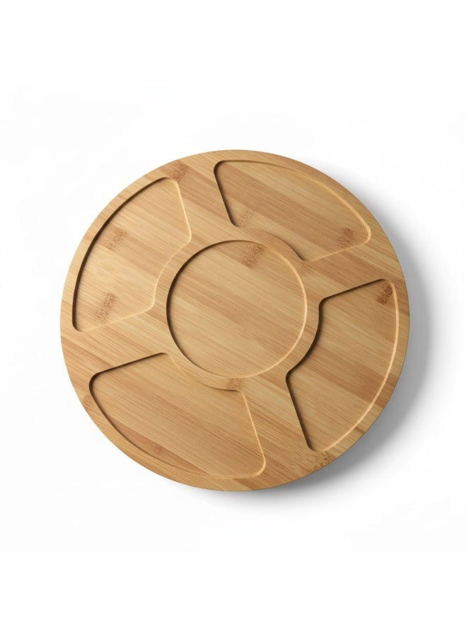Round Wood Rotating Plate Serving Tray 26Cm - Image 1