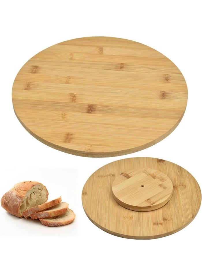 Round Wood Rotating Plate Serving Tray 26Cm - Image 2