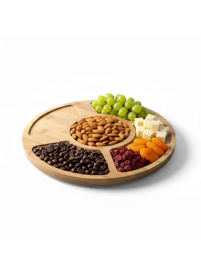 Round Wood Rotating Plate Serving Tray 26Cm - Image 4