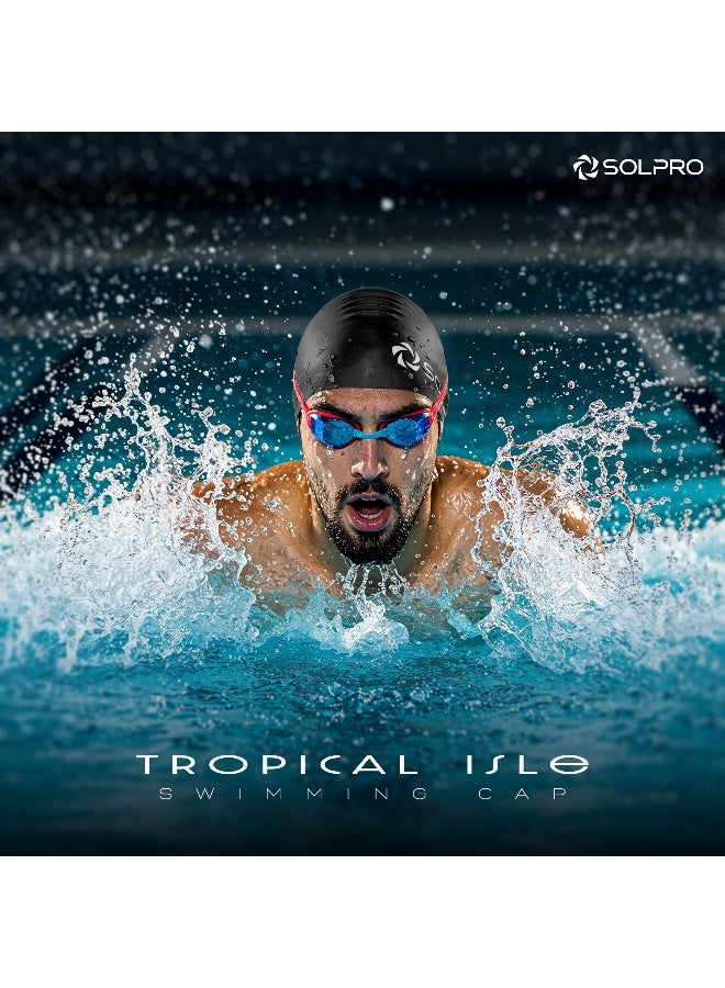 SOLPRO Tropical Isle Swimming Cap (Black) - Image 2