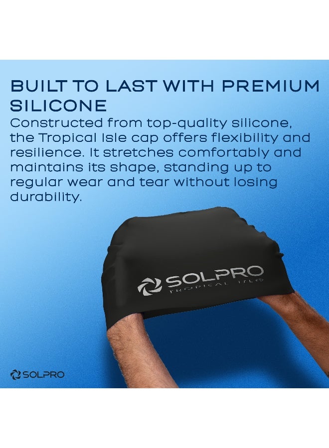 SOLPRO Tropical Isle Swimming Cap (Black) - Image 5