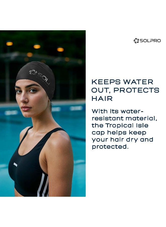 SOLPRO Tropical Isle Swimming Cap (Black) - Image 3