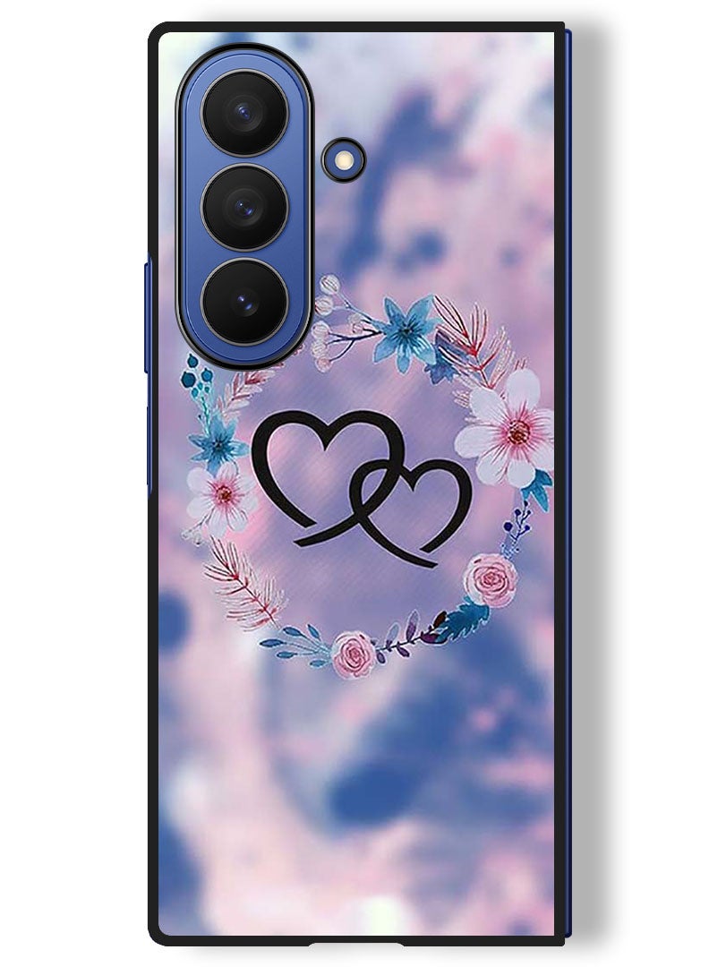 Theodor Case Compatible with Samsung Galaxy Z Fold 7 - 8 Inch Protection Shockproof Bumper Cover Two HEarts - Image 1