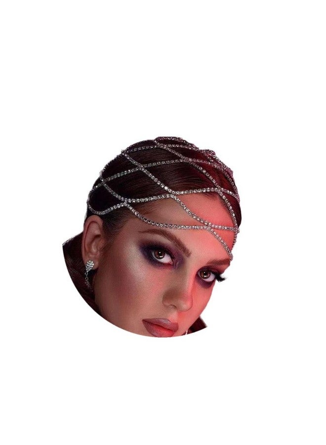 Fdesigner قبعة رأس مزينة بالأحجار الكريمة بتصميم عتيق سلسلة رأس كريستالية مجوهرات شعر زفاف فلابر رائعة غاتسبي كليوباترا إكسسوارات شعر نسائية للحفلات والتخرج والمهرجانات (ذهبي عتيق) - Image 1