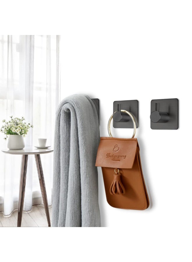 خطافات لاصقة قوية للمناشف باللون الأسود - مثبتة على الحائط لمطبخ الحمام أو الباب - عبوة من 4 قطع - Image 5