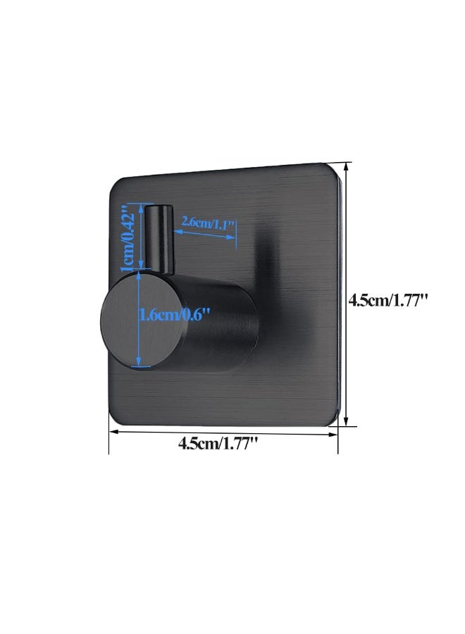 خطافات لاصقة قوية للمناشف باللون الأسود - مثبتة على الحائط لمطبخ الحمام أو الباب - عبوة من 4 قطع - Image 2