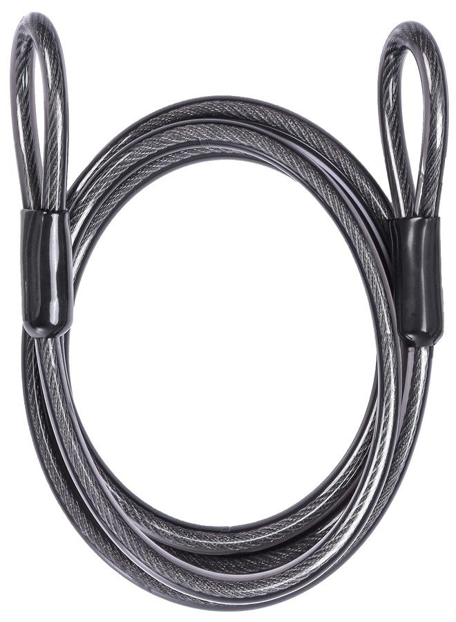 DELSWIN Security Steel Cable with Loops - 3/8 inch (10 mm) Thick (6' or 15') Heavy Duty Bike Lock Cable Vinyl Coated Braided Cables for U-Lock and Padlock - Image 1