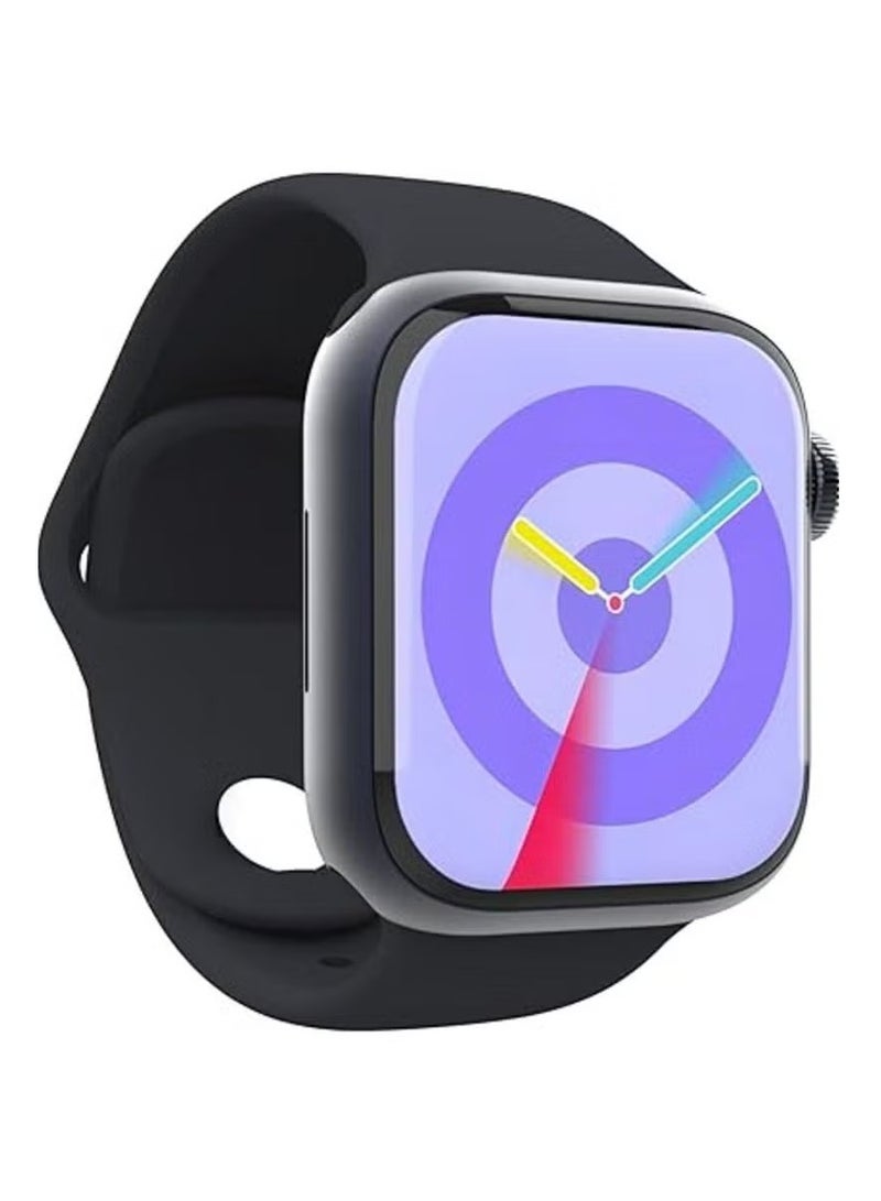 "G-Tab GS9 Mini Smartwatch – 1.75-Inch AMOLED Display, Always-On Screen, Raise to Wake, Health Monitoring, Multi-Sport Modes, 1GB Storage – Black" - Image 1