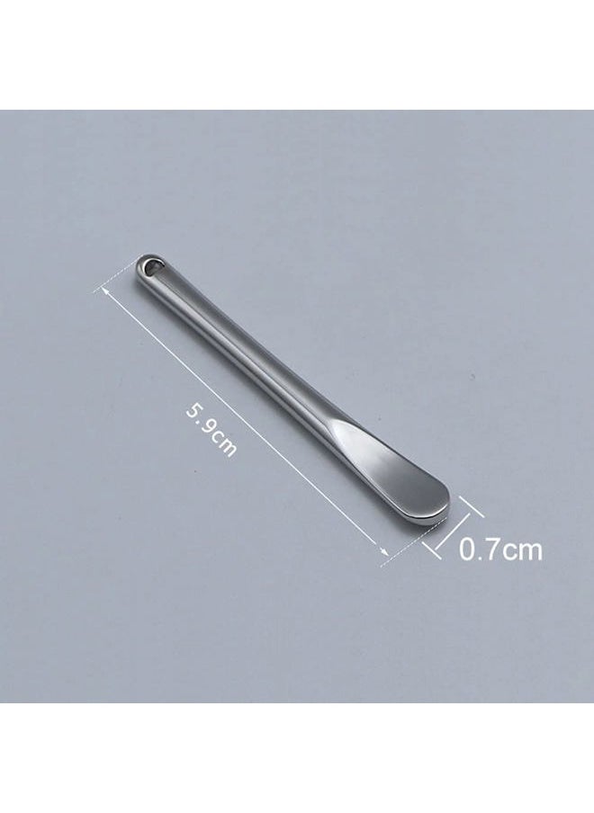 lasenersm 3 Pieces Zinc Alloy Makeup Spatula Eye Cream Spoon Beauty Scoop Mini Spoon Makeup Beauty Spoons Mini Cosmetic Skincare Spatula for Cream Lotions, Cylindrical Handle Type, Golden, Silver, Rose-Gold  - Image 4
