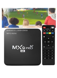 MXQ PRO 5G 4K Android TV Box with Remote Control Smart TV Box 2.4G 5G Dual Band WiFi Quadcore Processor Home Media Player High Stream 4K Resolution Full HD Converter 256GB ROM 32GB RAM