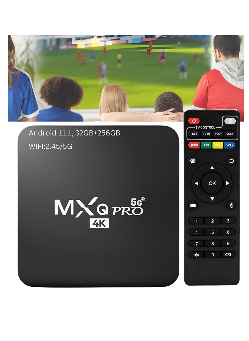 BORTONY - MXQ PRO 5G 4K Android TV Box with Remote Control Smart TV Box 2.4G 5G Dual Band WiFi Quadcore Processor Home Media Player High Stream 4K Resolution Full HD Converter 256GB ROM 32GB RAM - Image 1