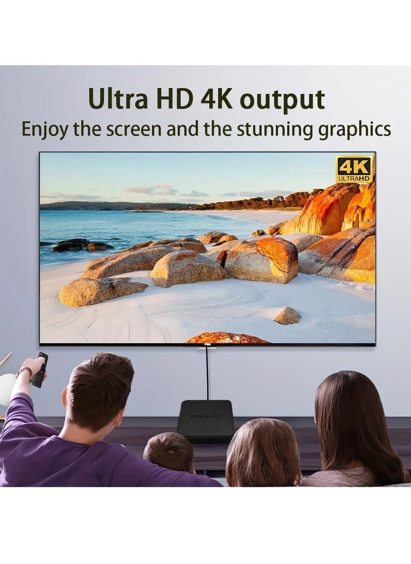 BORTONY - MXQ PRO 5G 4K Android TV Box with Remote Control Smart TV Box 2.4G 5G Dual Band WiFi Quadcore Processor Home Media Player High Stream 4K Resolution Full HD Converter 256GB ROM 32GB RAM - Image 1