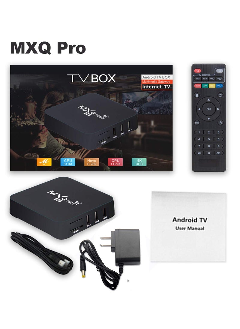 BORTONY - MXQ PRO 5G 4K Android TV Box with Remote Control Smart TV Box 2.4G 5G Dual Band WiFi Quadcore Processor Home Media Player High Stream 4K Resolution Full HD Converter 256GB ROM 32GB RAM - Image 1