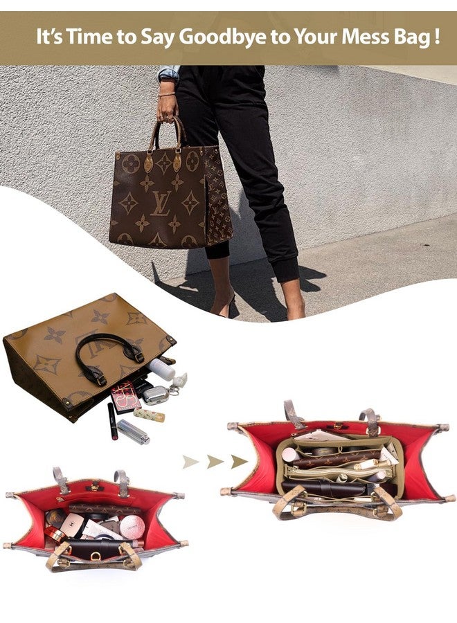 OMYSTYLE Purse Organizer Insert, Felt Tote Bag Organizer Insert with 5 Sizes, Handbag Dividers for Inside Purse, Compatible with Longchamp, Neverful, Speedy and More - Image 2