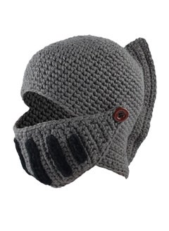Roman Knight Helmet Winter Warm Hat, Visor Crochet Knit Beanie Hat Mask Set Handmade Winter Knit Beanie Hat Winter Roman Knight Knit Hat Earflap Ski Hat Winter Knitted Hat for Adult Kids