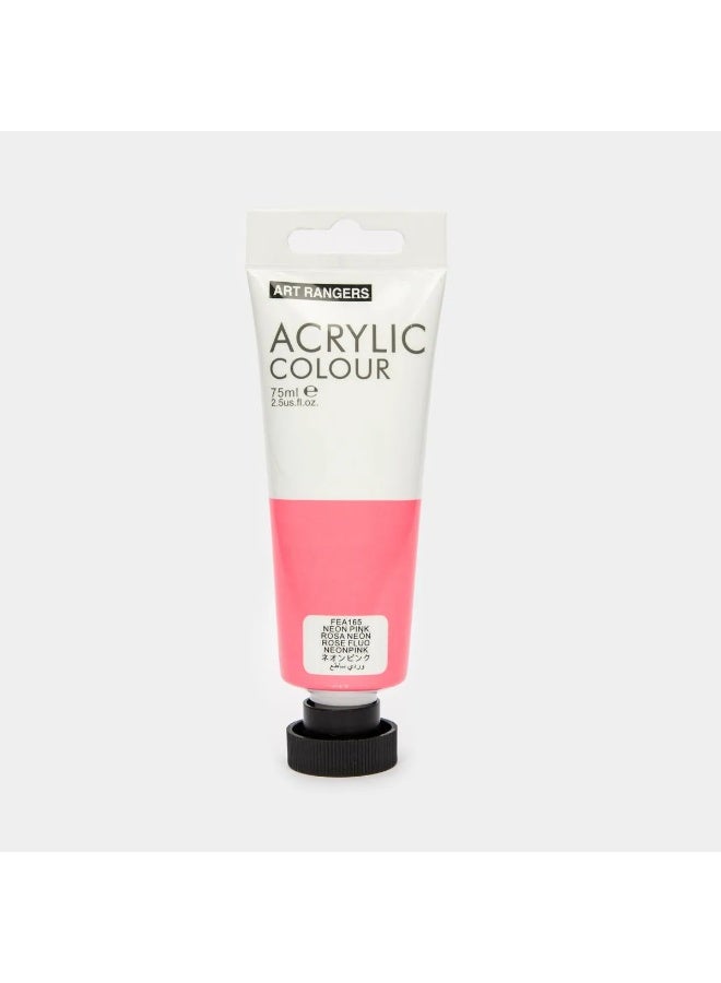 ART RANGERS Acrylic Colour – Neon Pink 75ml | High-Quality Metallic Paint for Art & Craft - FEA165 - Image 1