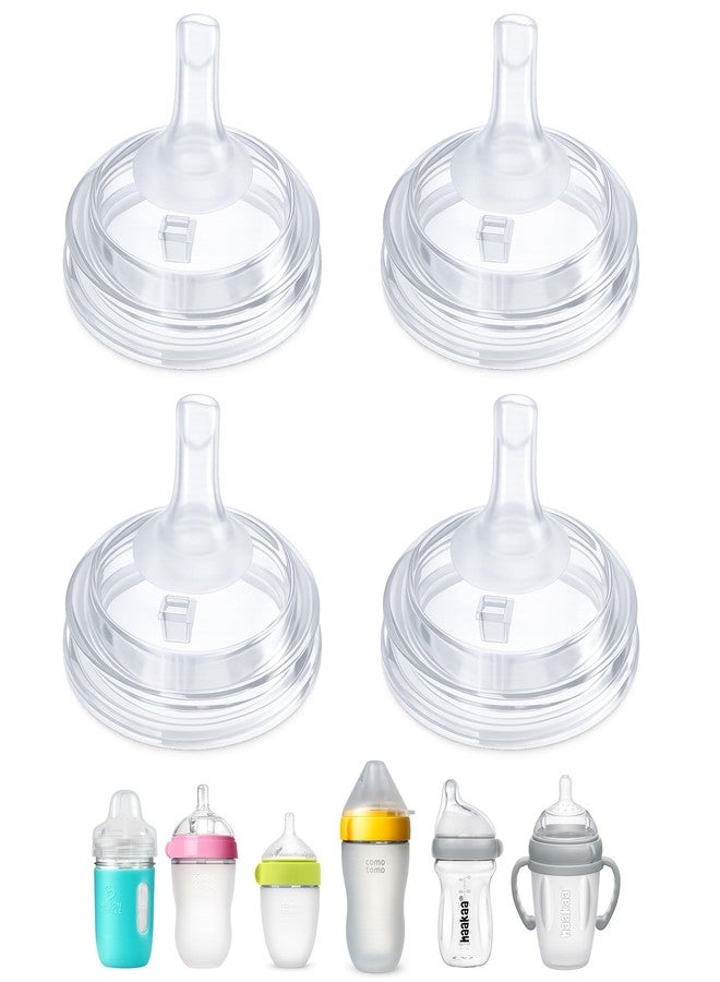 BelBeyo Straw Nipples for Comotomo (Original and Gen 2), Mason Glass and haakaa Baby Bottles, 2-Count, Food Grade Soft Silicone, Spill-Proof, Transition Spout, Converts to Straw Cup BPA-Free 6+ Months - Image 1
