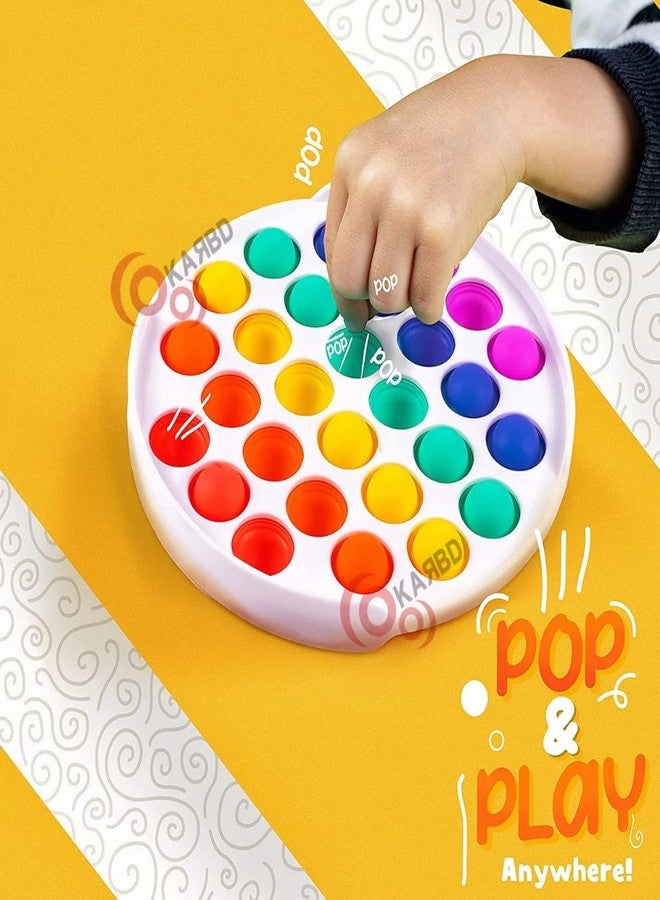 KARBD Square & Round Shaped Push Pop It Bubble Fidget Toy Set of 2 with Solid Plastic Outer Grip Educational Alphabets Silicone Popper Popping for Autism Special Needs Stress Relief Anxiety Game - Image 5