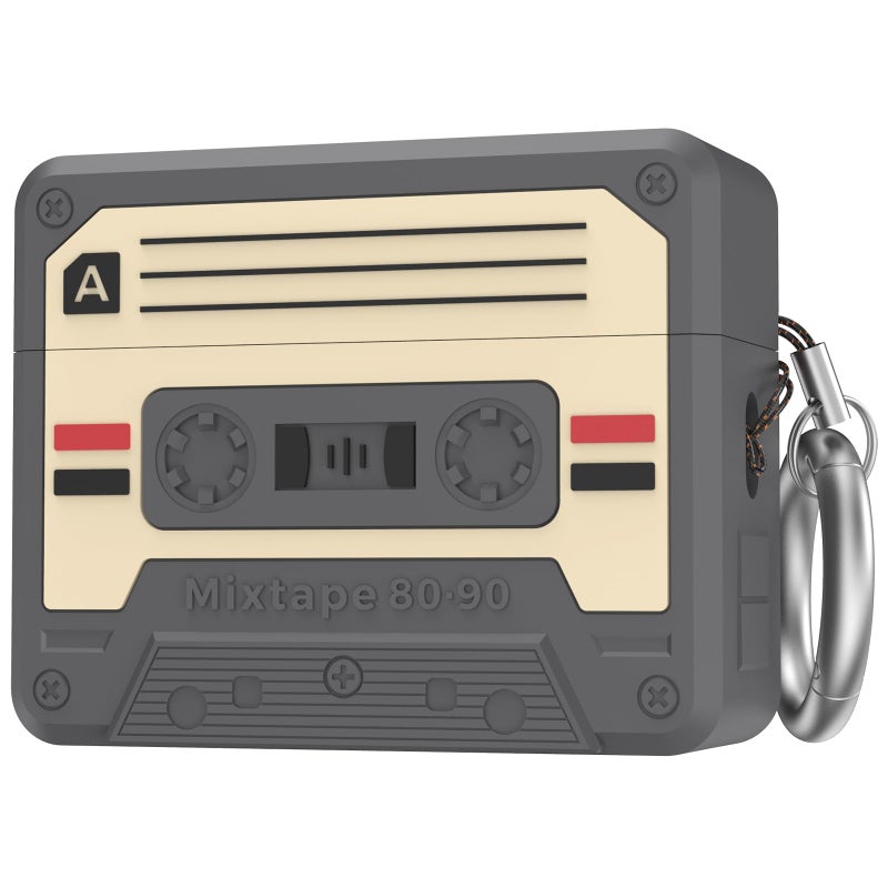 TRONWIN for AirPods Pro 3 Case - 2025 Retro Silicone Mixtape Design Case for Apple AirPods Pro 3rd Generation, Cute Cassette Airpod pro 3 Case Cover for Men/Women (Deep Grey) - Image 1