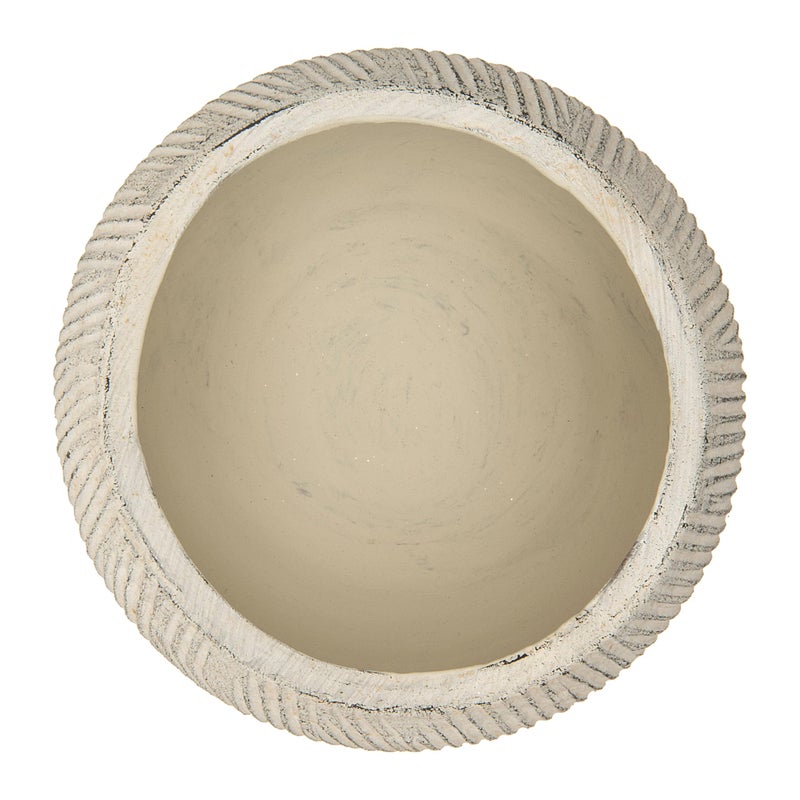 Creative Co-Op Distressed Cream Terracotta Planter with Fluted Texture - Image 4
