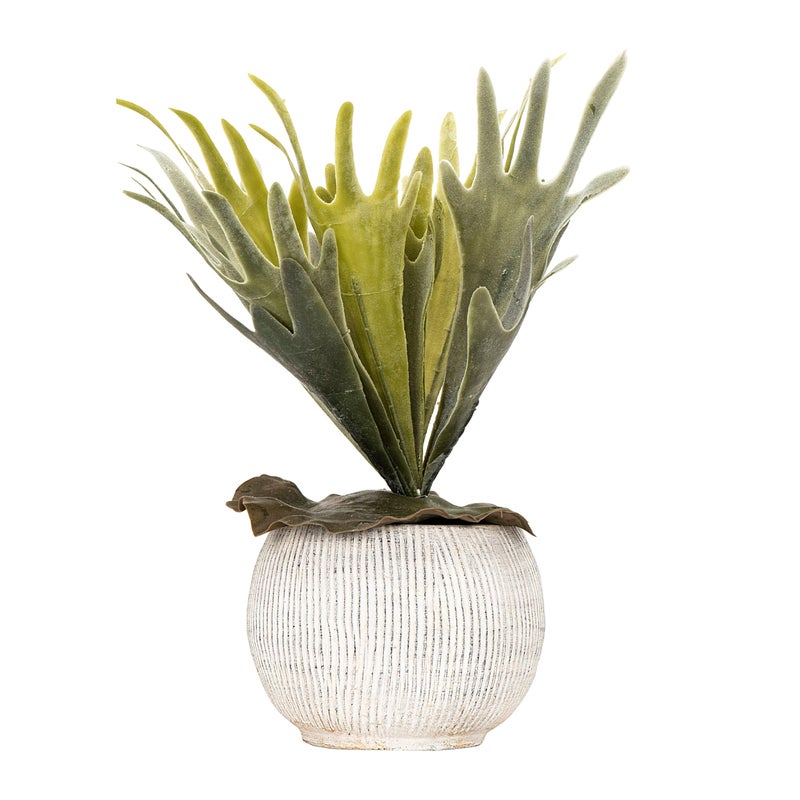 Creative Co-Op Distressed Cream Terracotta Planter with Fluted Texture - Image 5