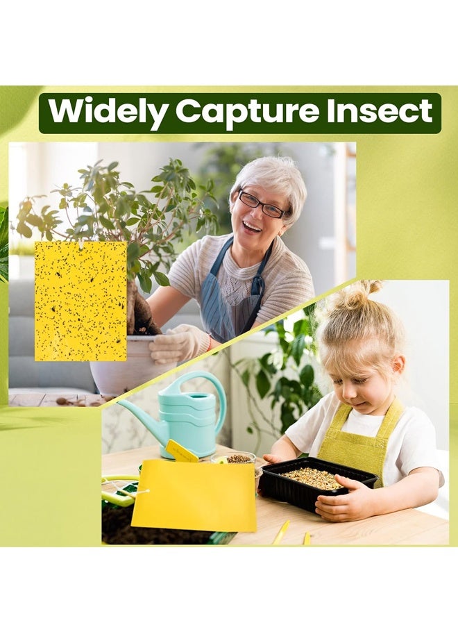 20Pcs 20 x 10 cm Sticky Traps for Plant Double Sided Sticky Trap for Gnats with Twist Ties Fly Traps for Fruit Insect Fungus Bugs Indoor Outdoor (Yellow) - Image 4