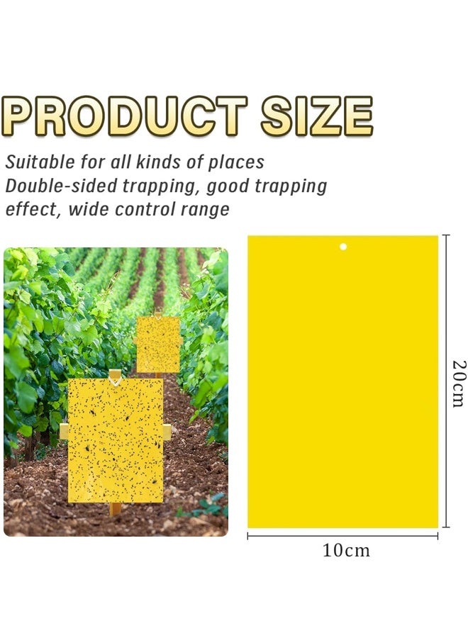 20Pcs 20 x 10 cm Sticky Traps for Plant Double Sided Sticky Trap for Gnats with Twist Ties Fly Traps for Fruit Insect Fungus Bugs Indoor Outdoor (Yellow) - Image 2