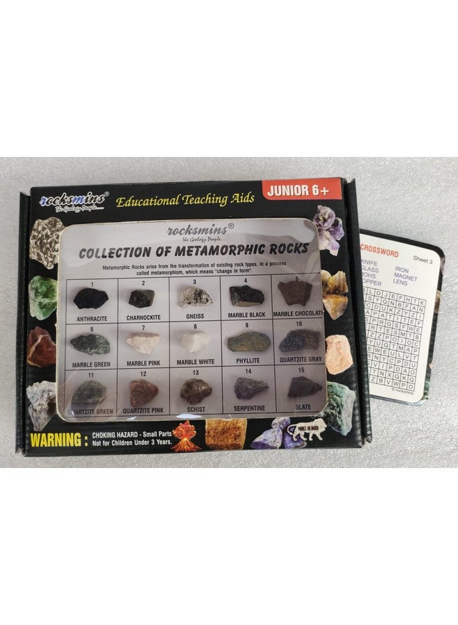 ROCKSMINS MR15WM Collection Set of 15 Metamorphic Rocks for School Education Rocks Samples Activity Geology Rock Memory Great Educational STEM Toys for Kids with Free Activity Card - Image 4