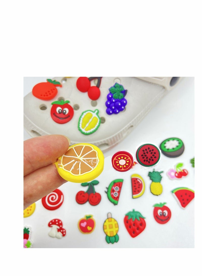 Crocs Charms, Shoe Charm for Crocs, Fruit with Men Women Kids Girl Boy, Buckle Party Favors Birthday Gifts, Children Reward, 40 Pcs - Image 3