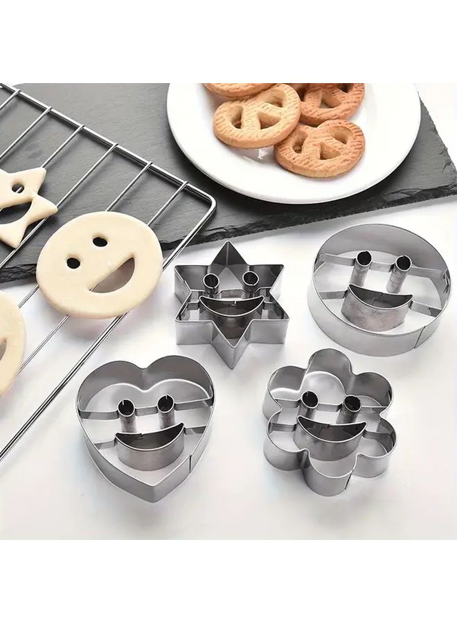 SHAON Stainless Steel Cookie Cutter Smiling Flower Face 1pc For Baking - Image 1