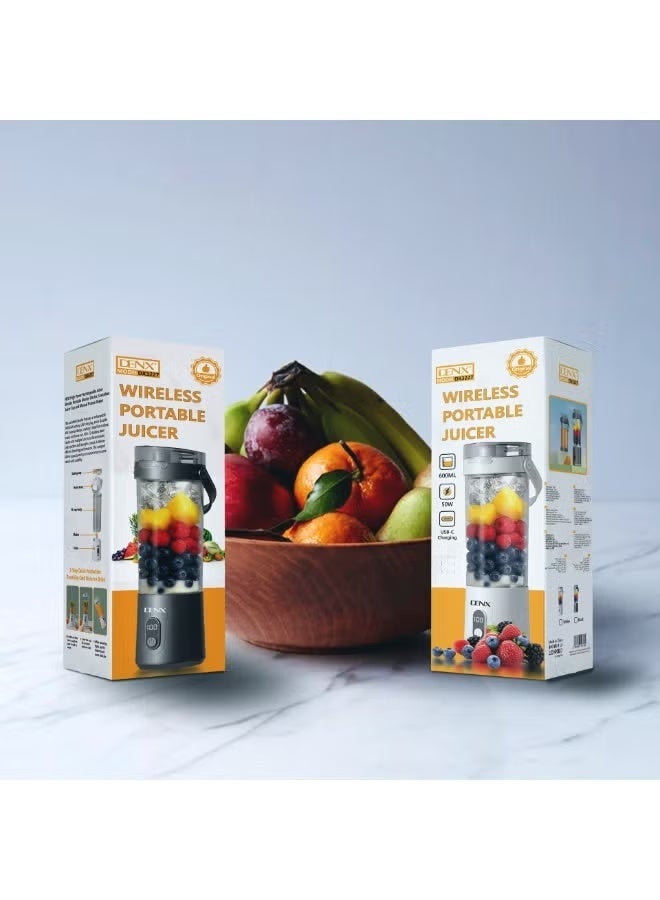 DENX DX3227 Portable Blender – Powerful Motor & Sharp Stainless Steel Blades for Perfect Blends in Seconds Cordless & Rechargeable, One-Touch Control - Image 4