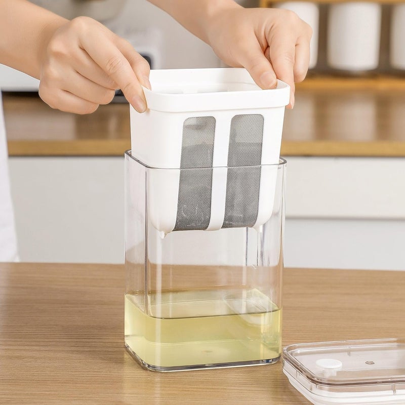 IQS ENTERPRISE IQS Enterprise Yogurt Strainer Yogurt Filter Milk Strainer with Fine Mesh Bag Lid and Scale Mark for Making Soybean Milk Kefir Berries Soup Fruit Juice Coffee Multifunctional Curd Maker for Home  - Image 3