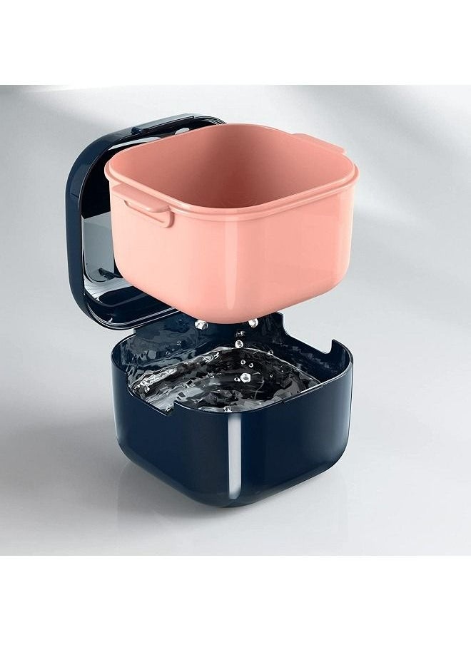 McDou - Westwood Soak Box Denture Organizer Invisible Braces Teeth Organizer Cleaning Box  Storage Soaking Container with Strainer Basket - Image 1